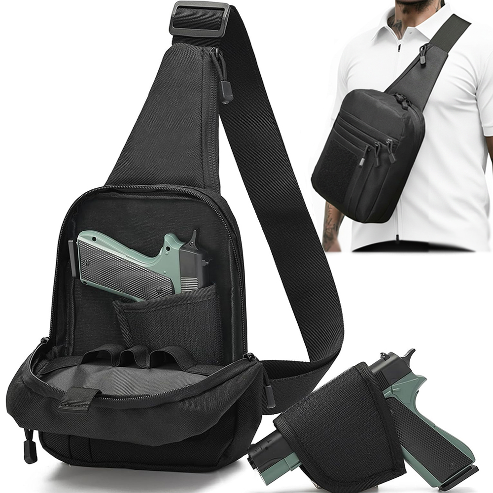 Edc Concealed Carry Sling Bag - حقيبة مسدس تكتيكية لحمل المسدس بشكل