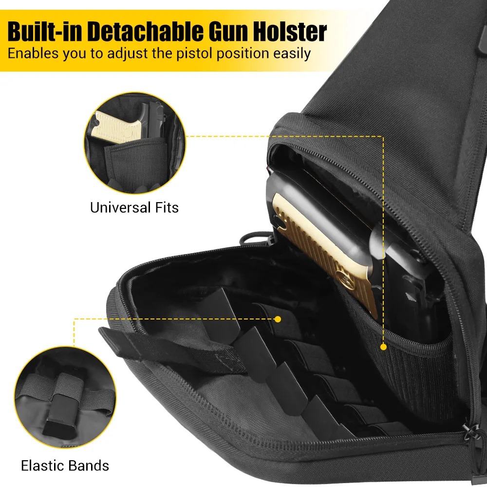 حقيبة صدرية مخفية لحمل المسدس، - مراجعة Edc Concealed Carry Sling Bag وسعره