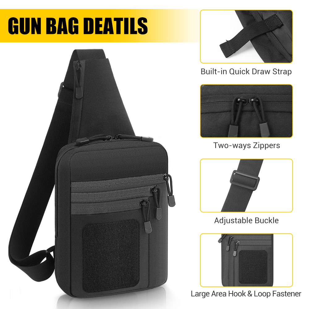 التكتيكية مسدس بندقية حقيبة أخ - مراجعة Edc Concealed Carry Sling Bag وسعره
