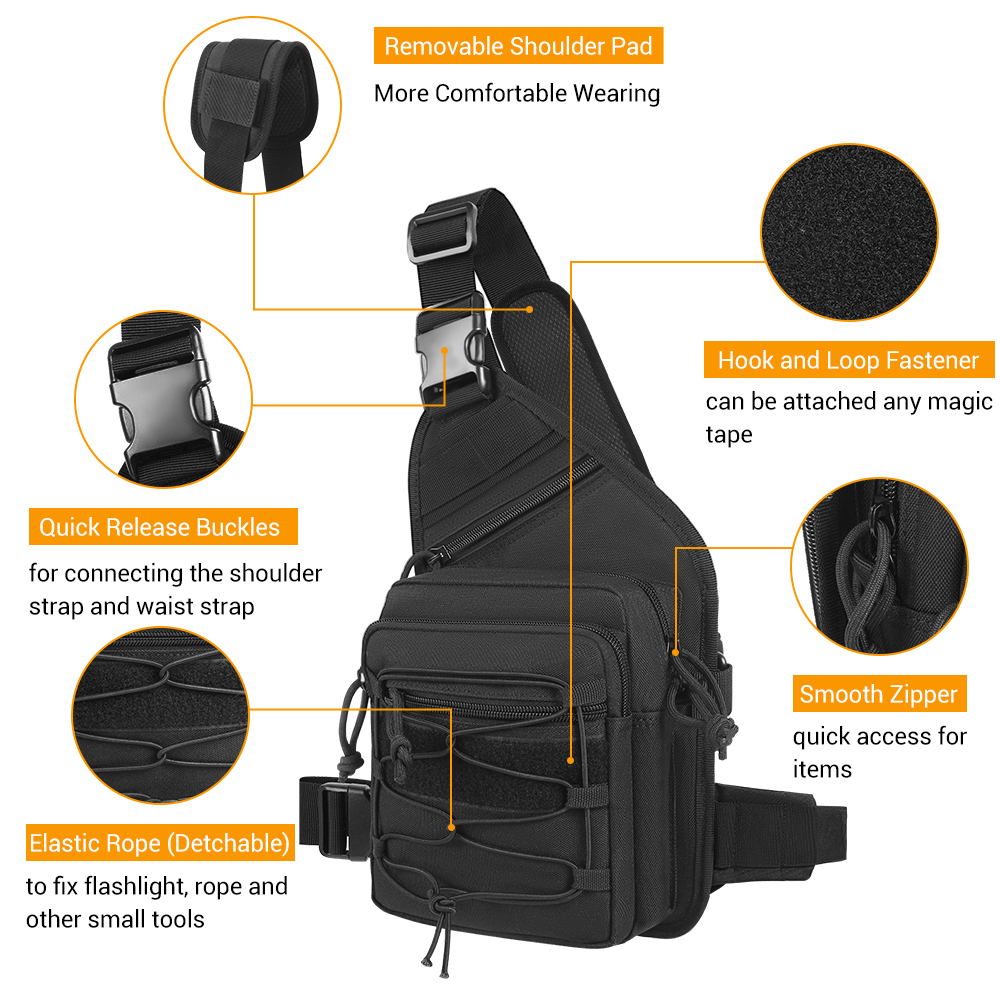 في الهواء الطلق بندقية الحافظة - مراجعة Edc Concealed Carry Sling Bag وسعره